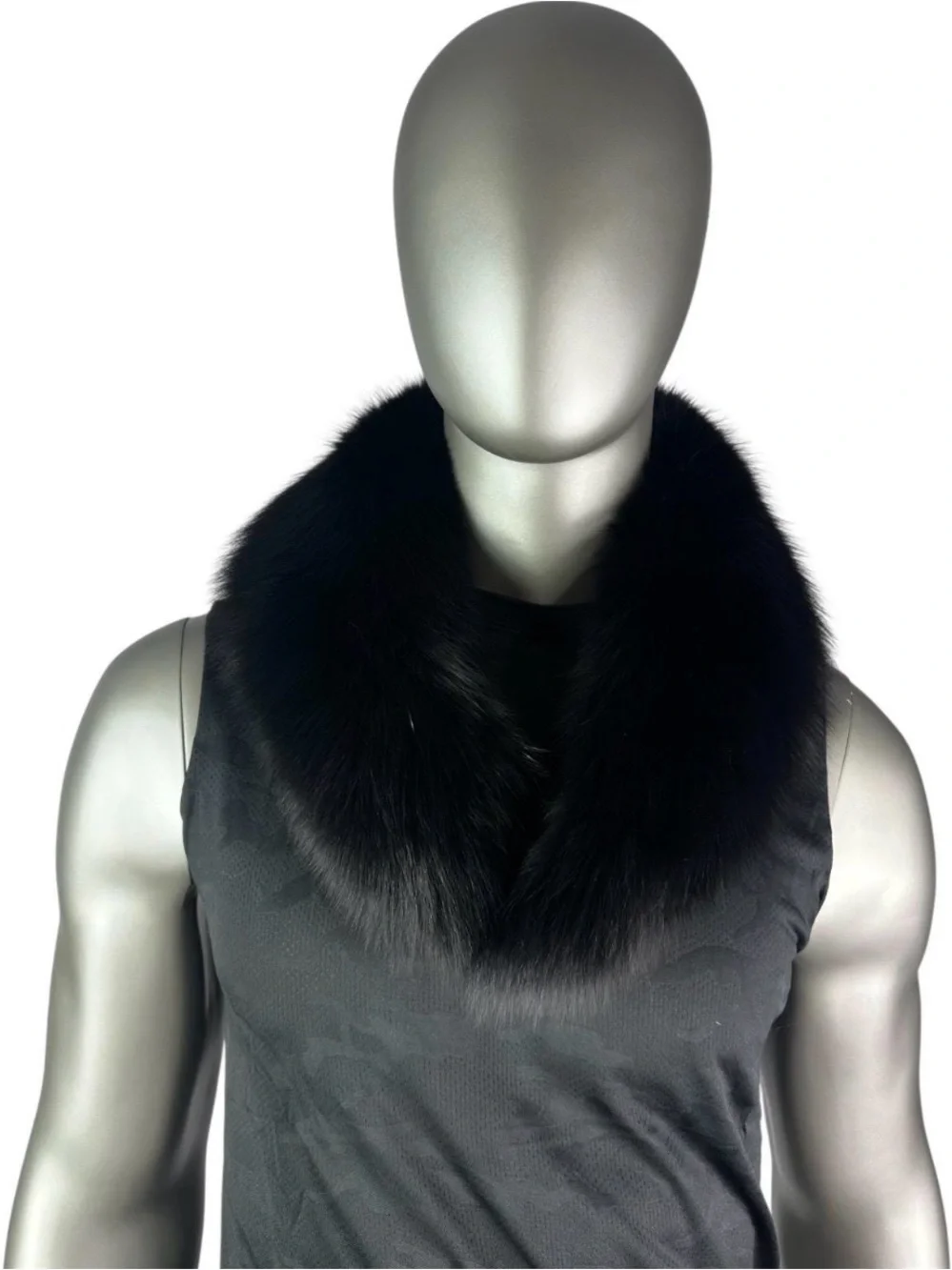 Men’s BLACK FOX Collar, 30” L, Certified Vintage Fur